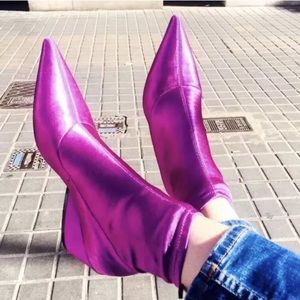 New Zara purple booties size 8